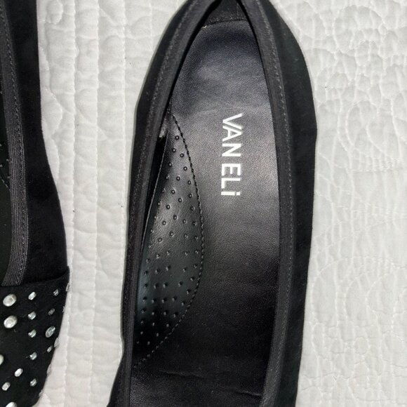 VAN ELI Black Suede Flats size 8.5M - Picture 4 of 6